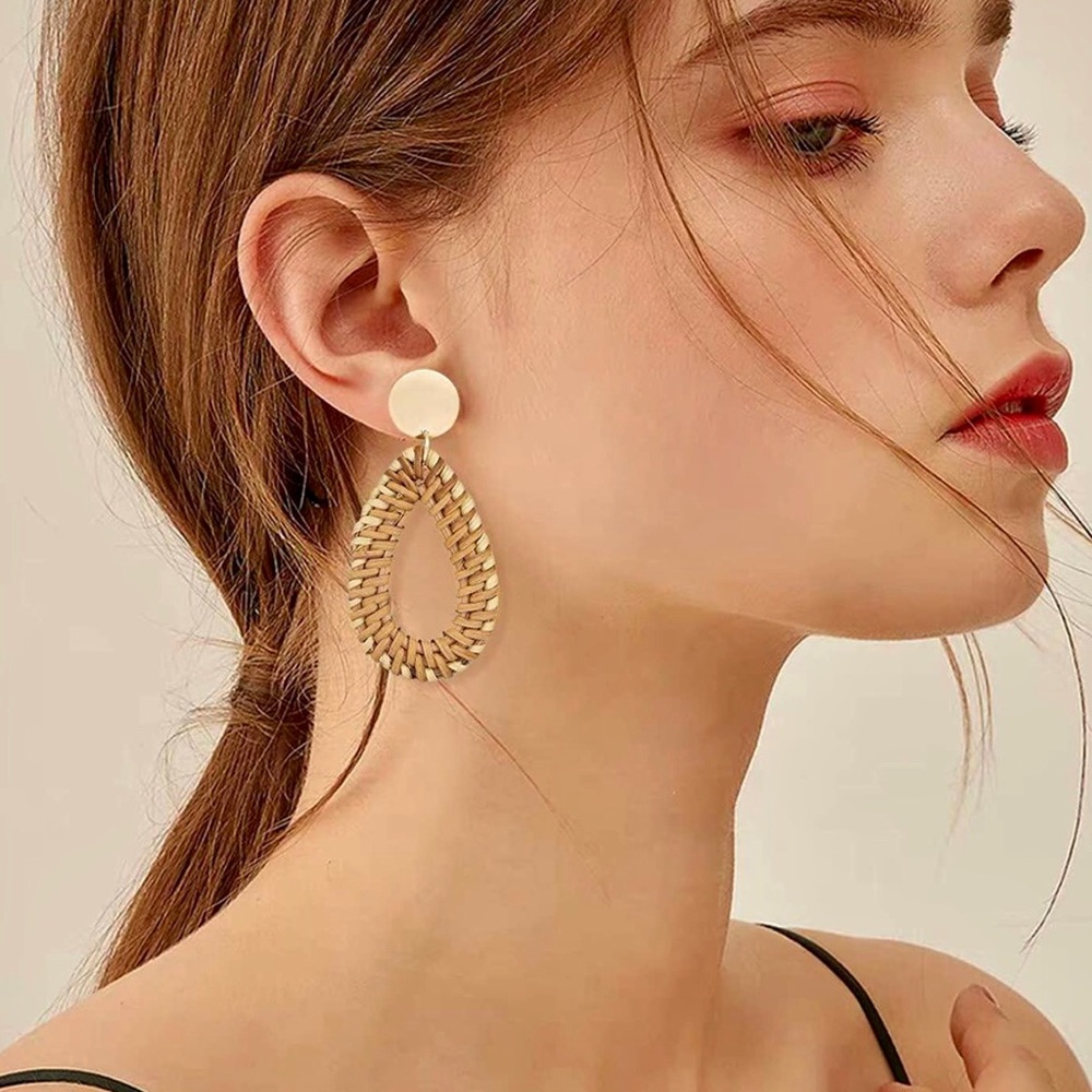 rattan style dangle earrings